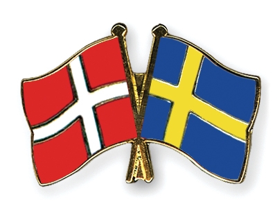 Drapeaux danois et suédois