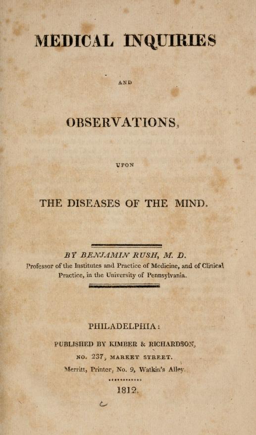 Livre du docteur Rush publié en 1812